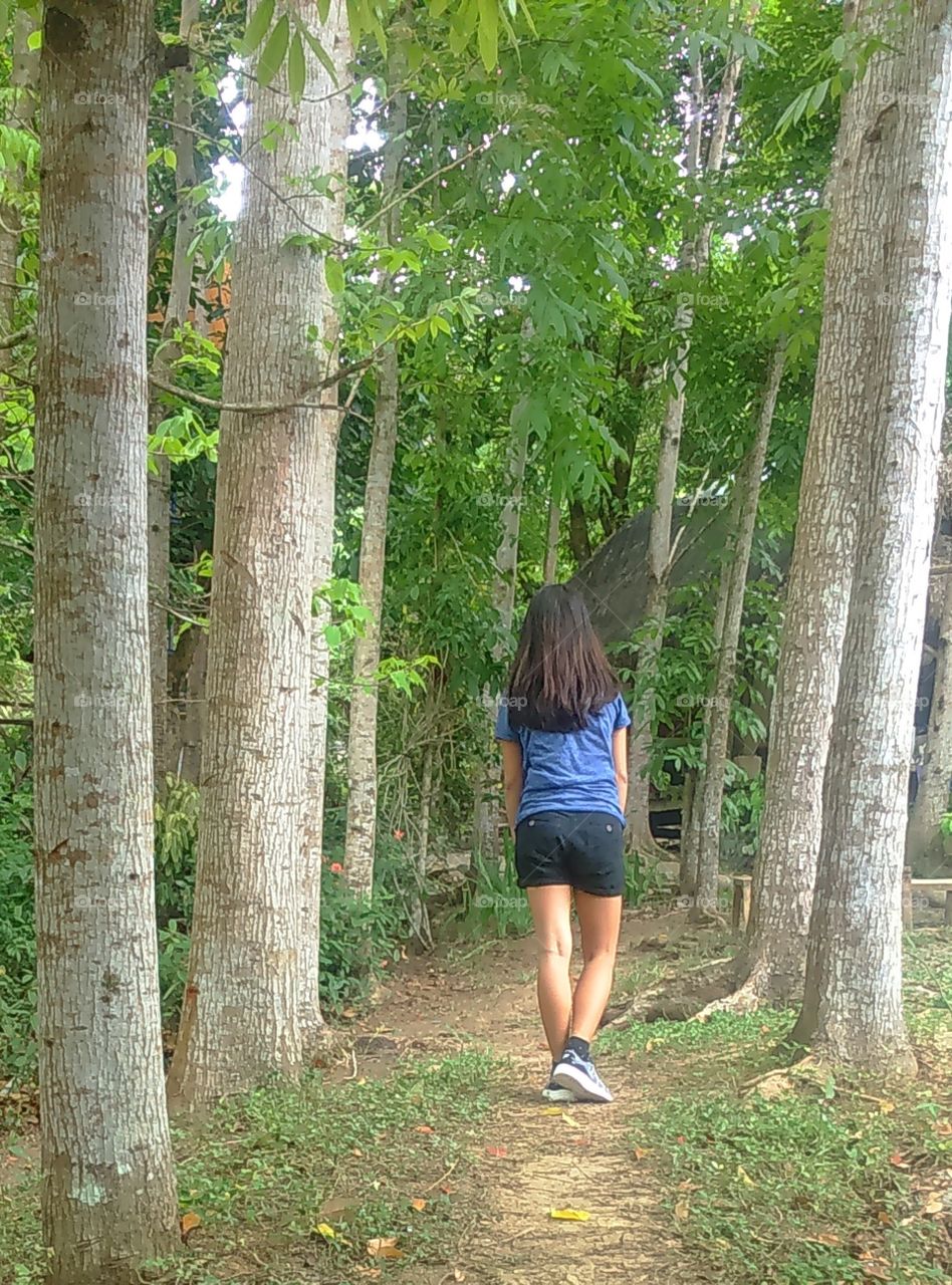 walking in the woods