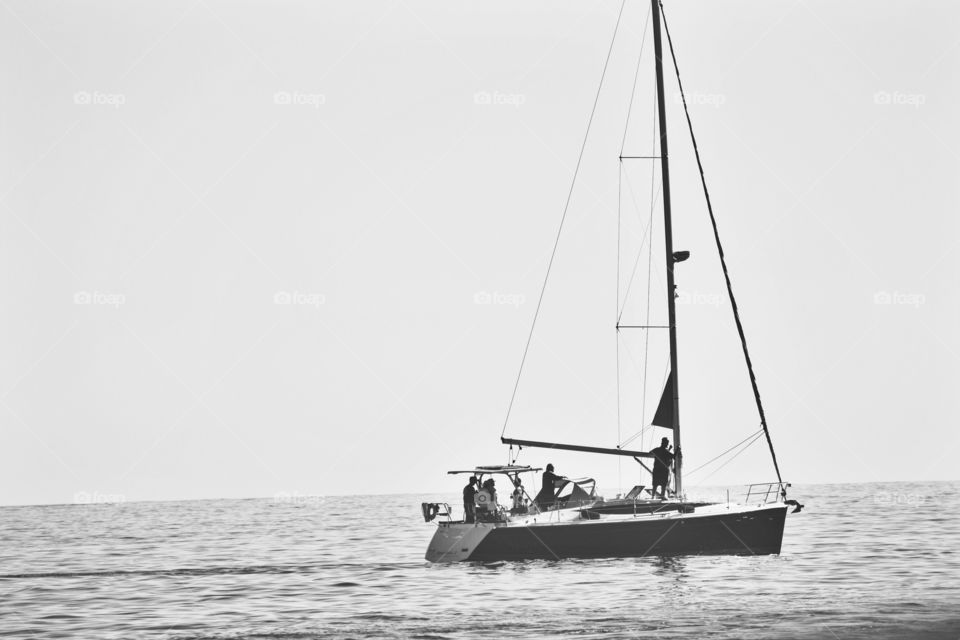 Sailboat out on the sea. 