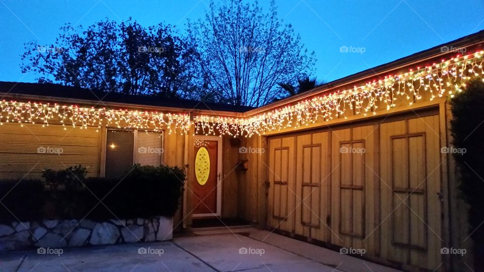 Christmas Lights at Twilight