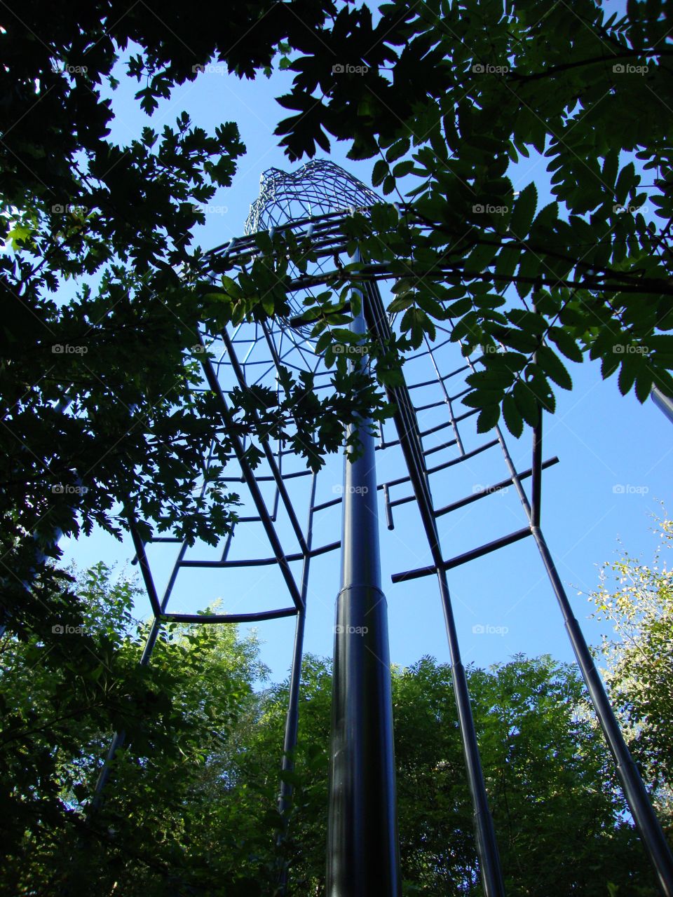 Reach For The Sky. Mission photo looking up through a local art structure ...