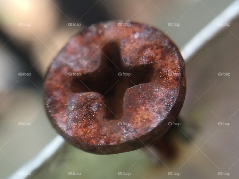 Rusty screw head