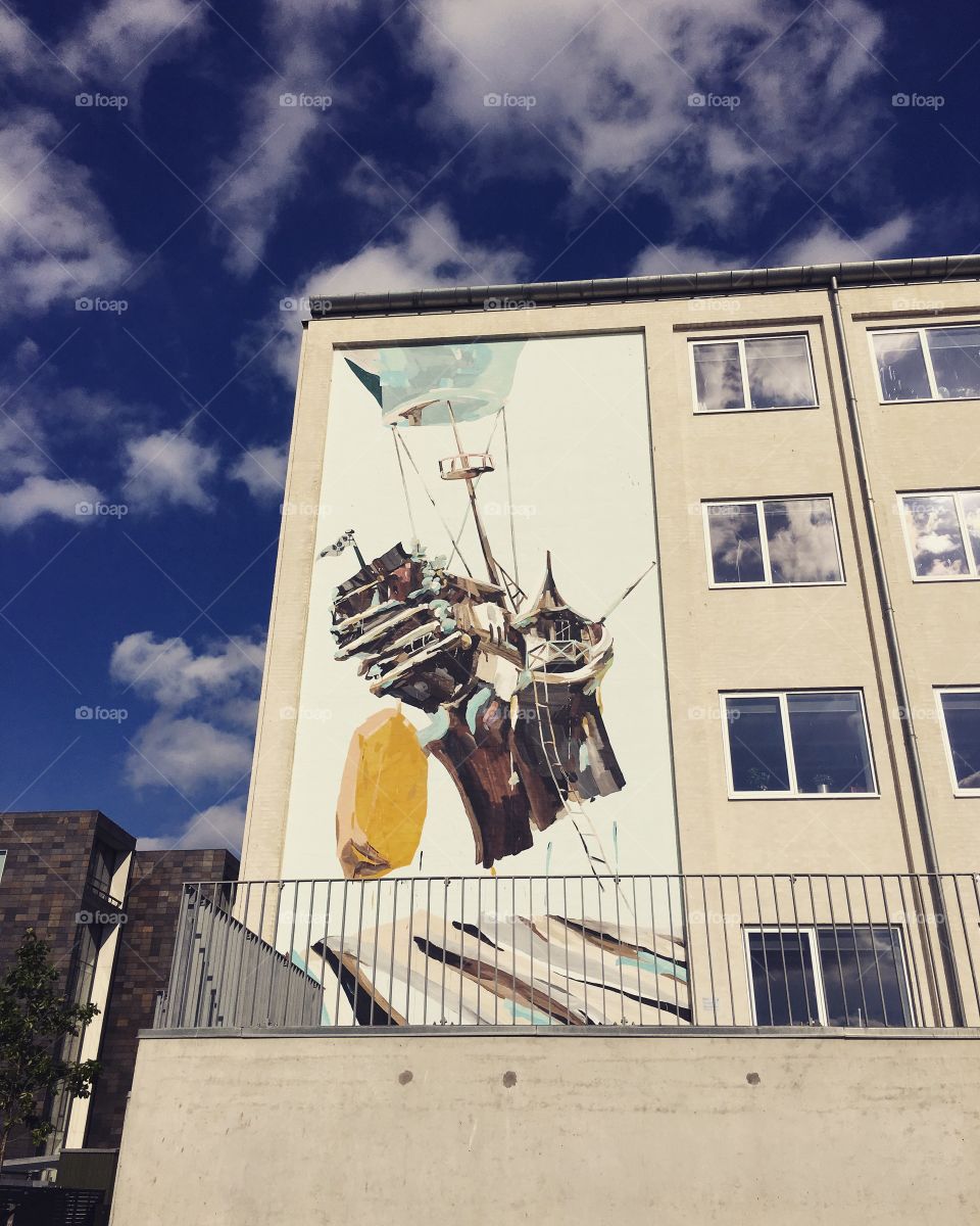 Painting on building 