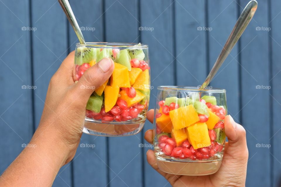 fruits in a glass