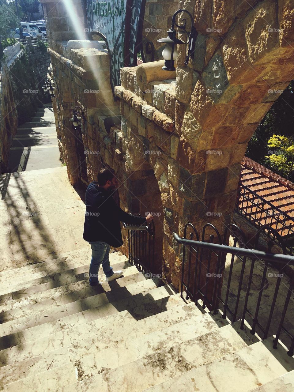 Looking at the sea from above.