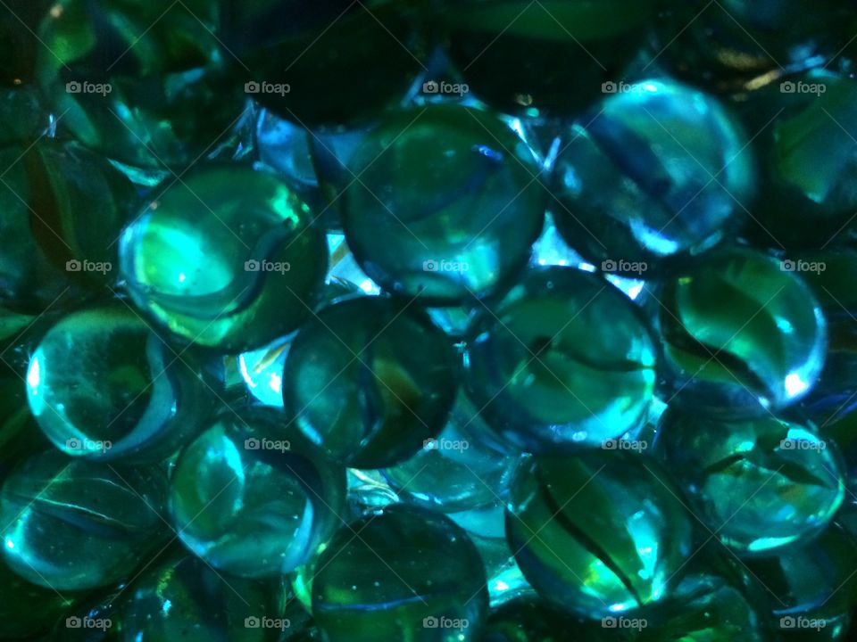 Blue green Marbles 