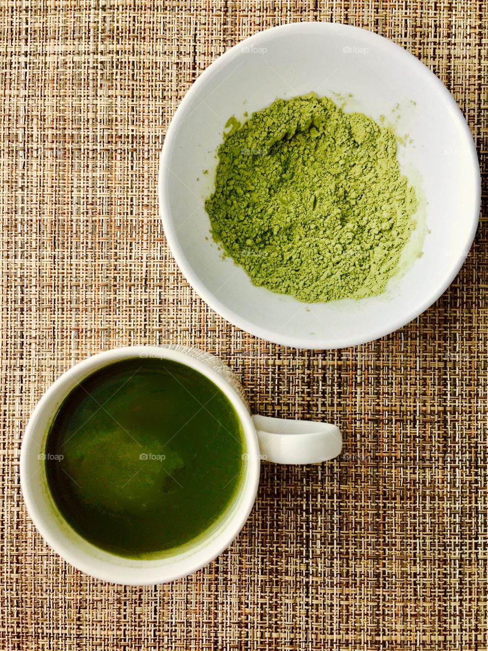 Herbal green matcha tea