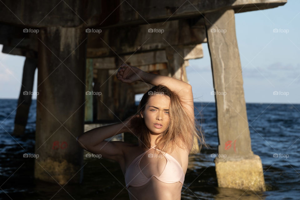 Model looking Into the sunset with a breeze