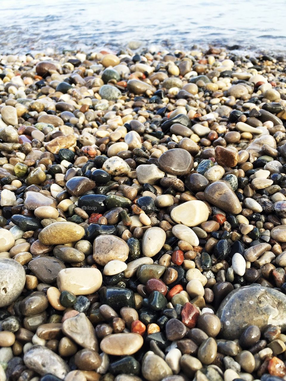 Colored rocks on beach