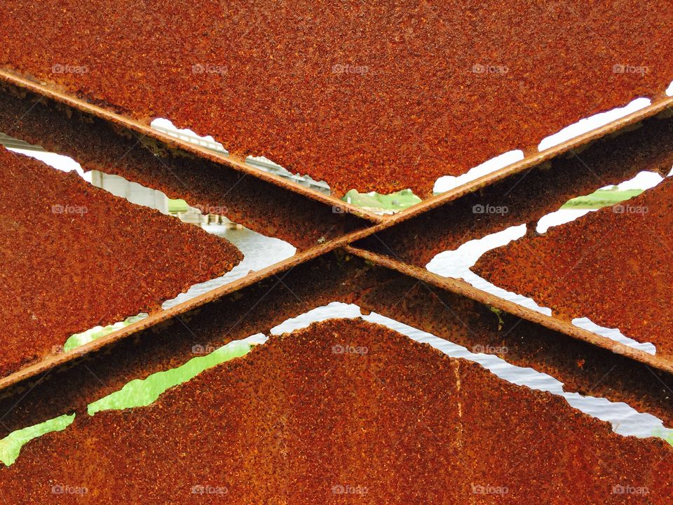 Abstract rust x marks the spot