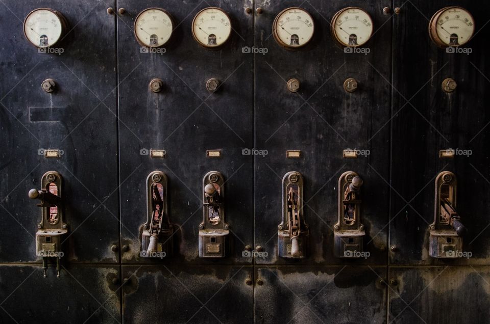 Manual switches on old machine