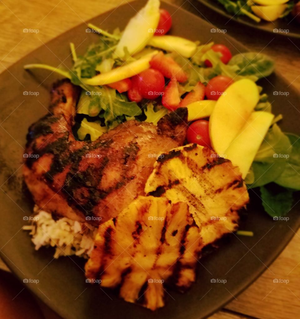 grilled chicken and pineapple