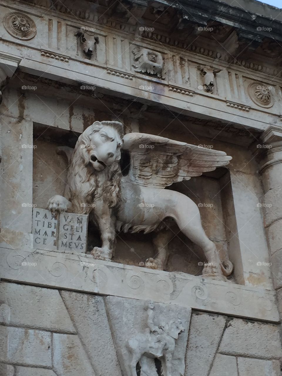 Venetian lion at city gate, Zadar