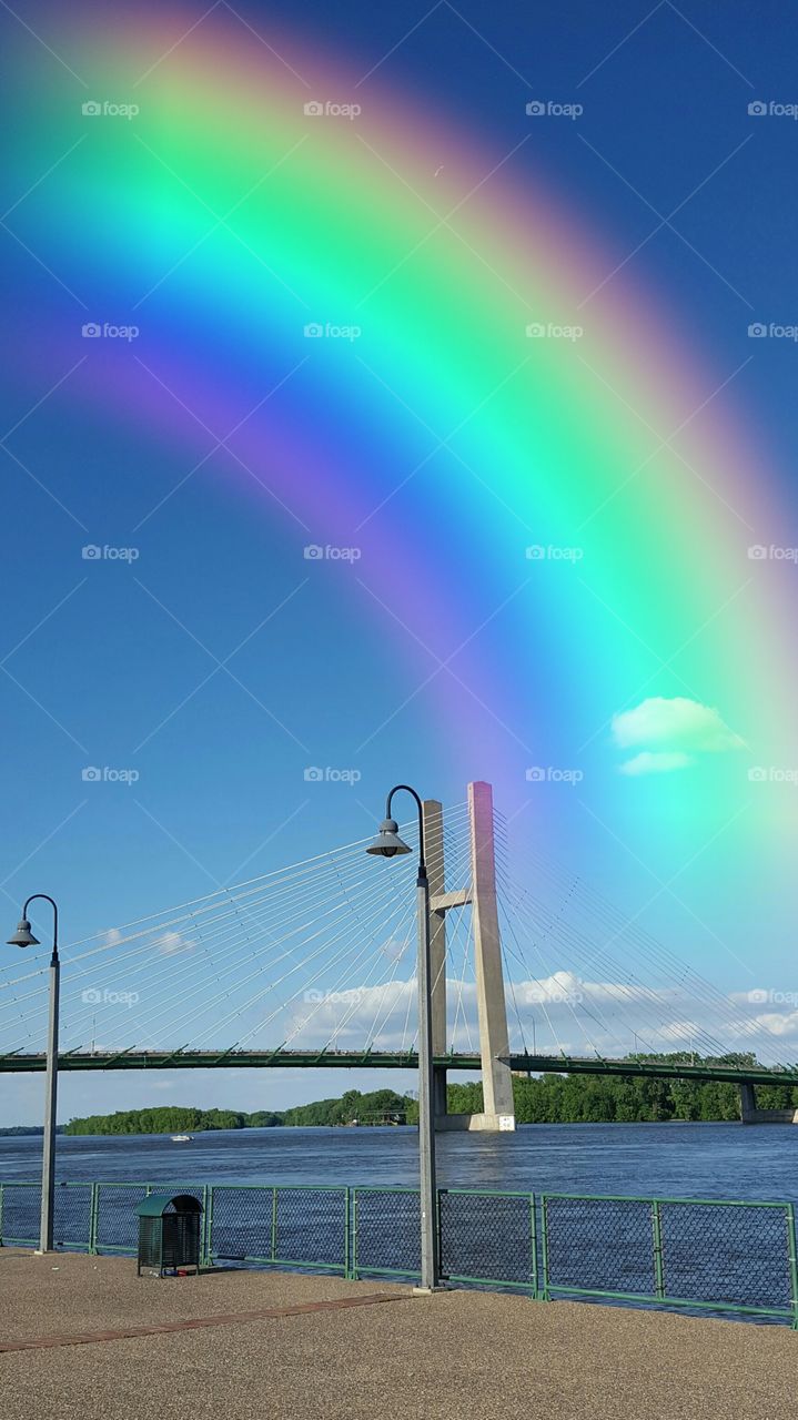 rainbow over the bridge