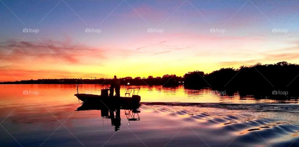 Sunset fishing in the Harbor