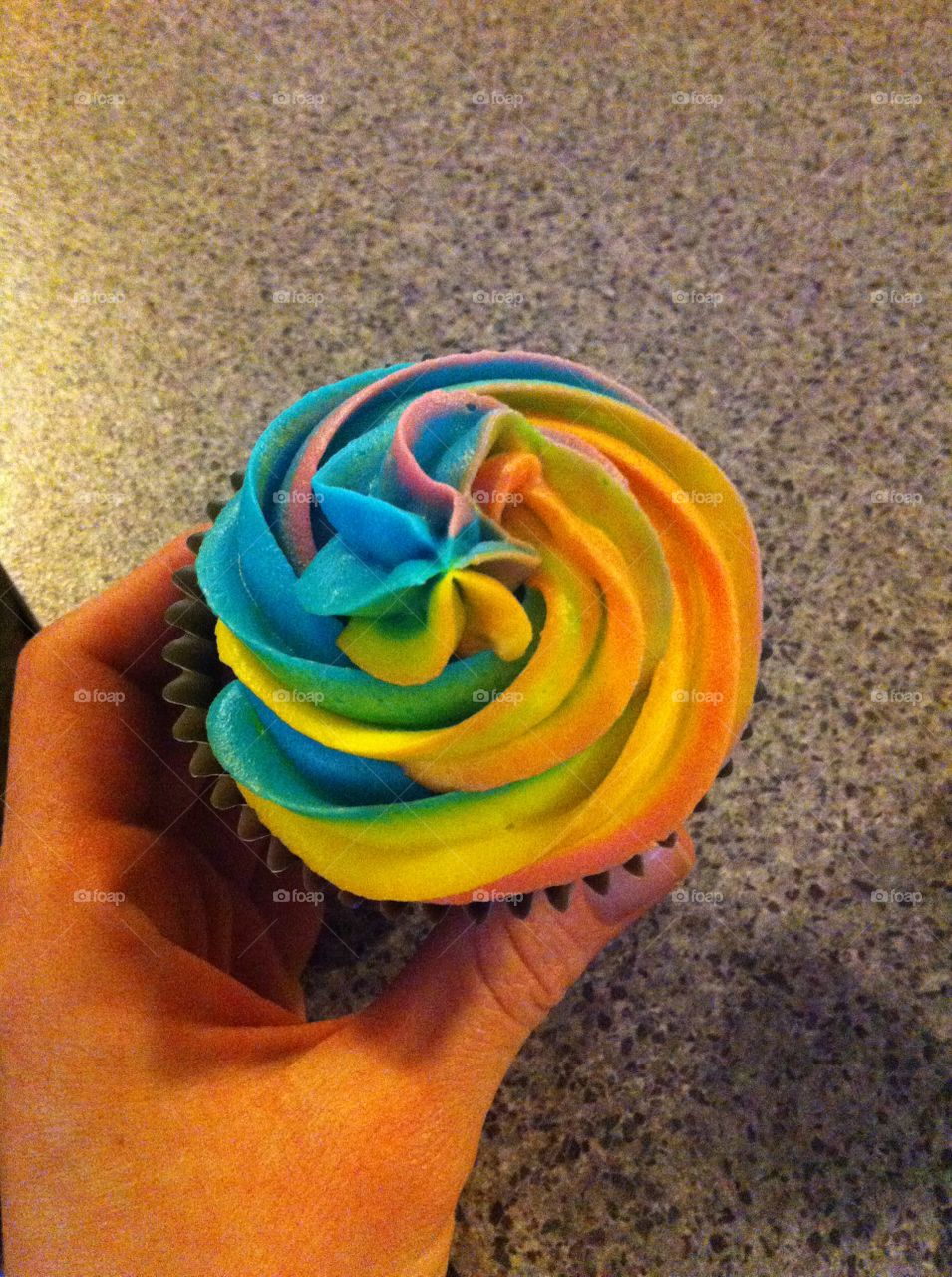 Rainbow cupcake. Rainbow