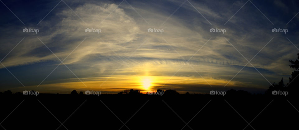 beautiful winter sunset