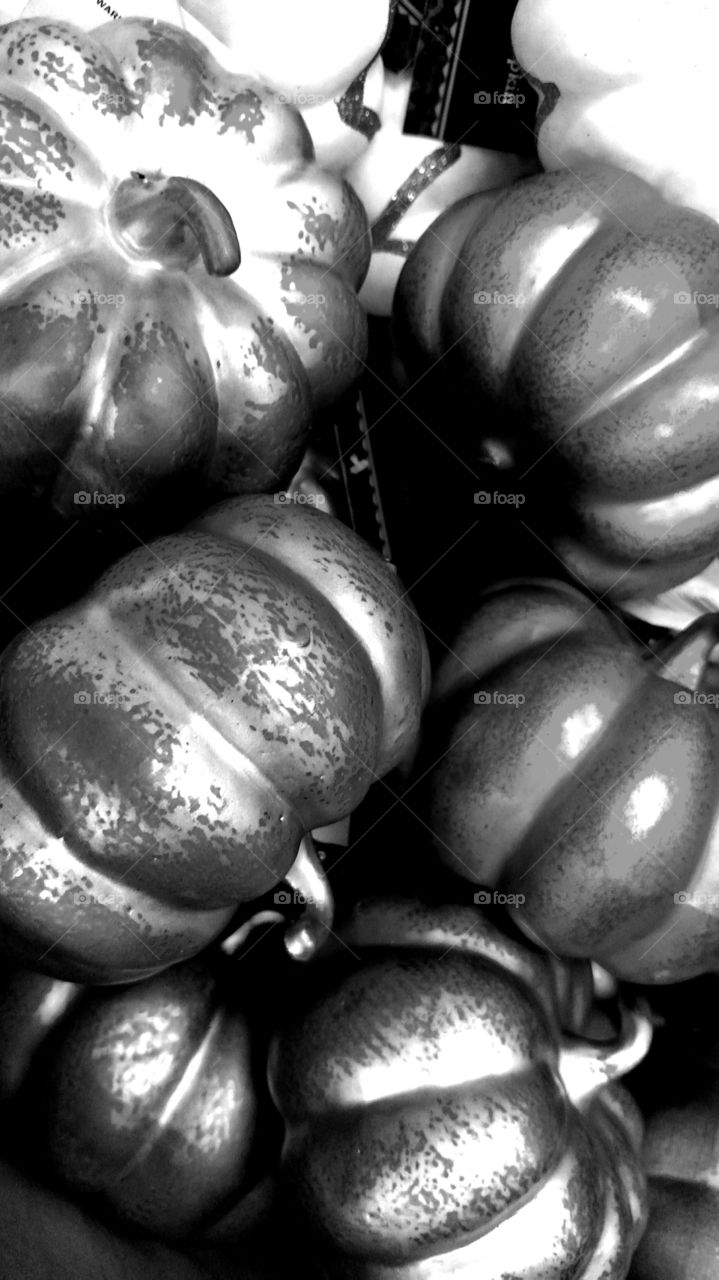 black and white pumpkins Halloween October decoration