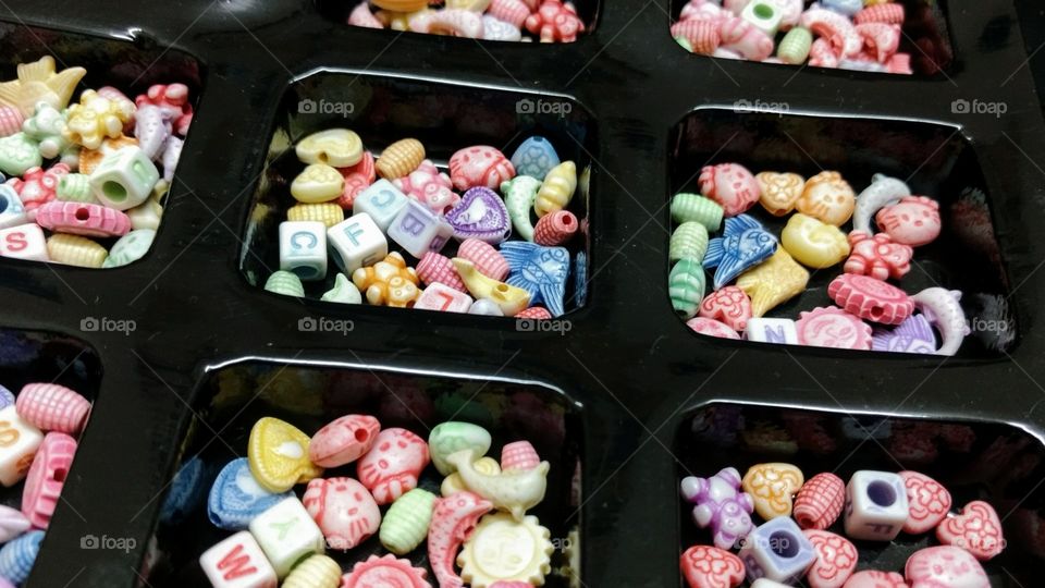 Different types of beads for hangings and bracelet