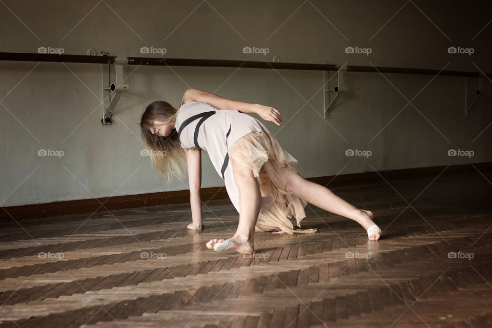 Girl dancing in the studio