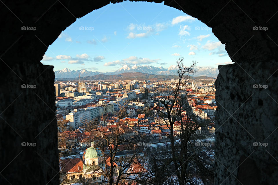 Ljubljana through the window (Slovenia)