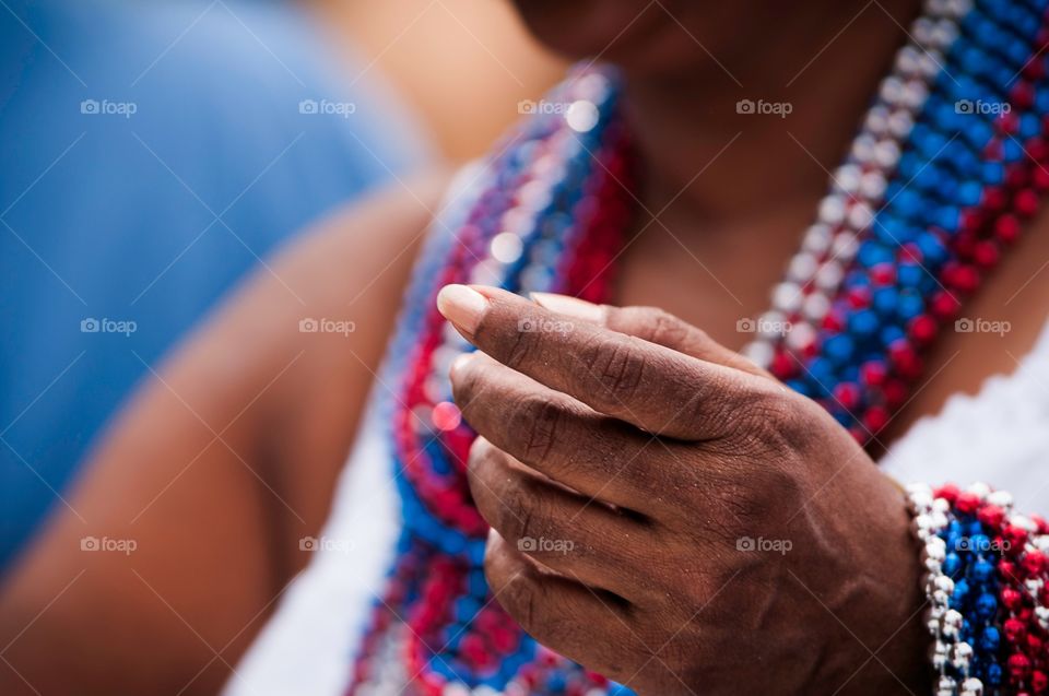 Close-up of woman's hand with her jewelry