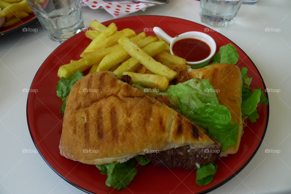 food lunch lettuce hamburger by paullj
