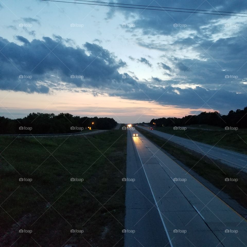 Oklahoma skies and highways