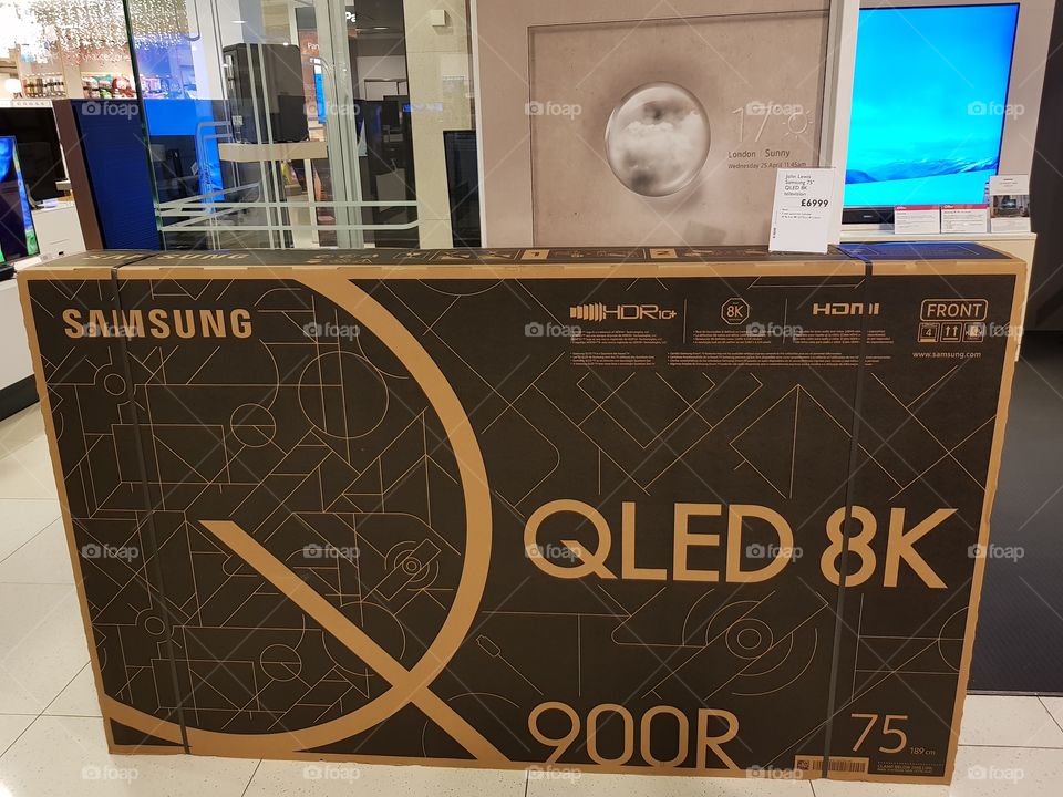 Samsung Q900R 8K QLED television boxed