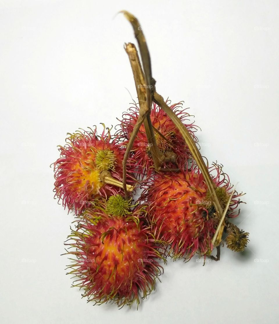 Fresh rambutan fruit on the table