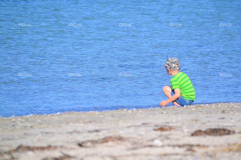 Playing at the beach