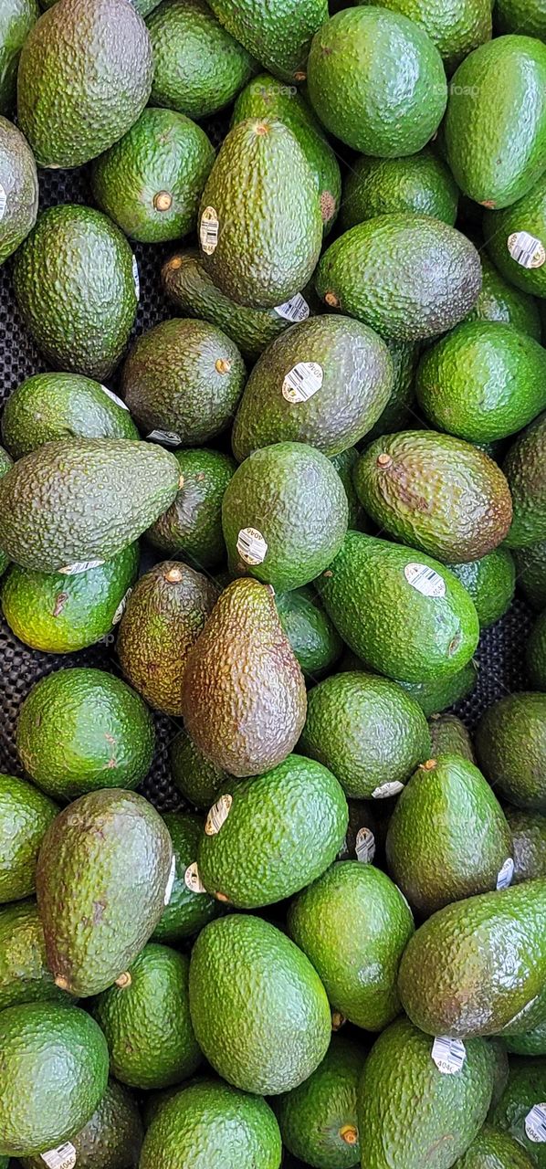 Avocados in supermarket.