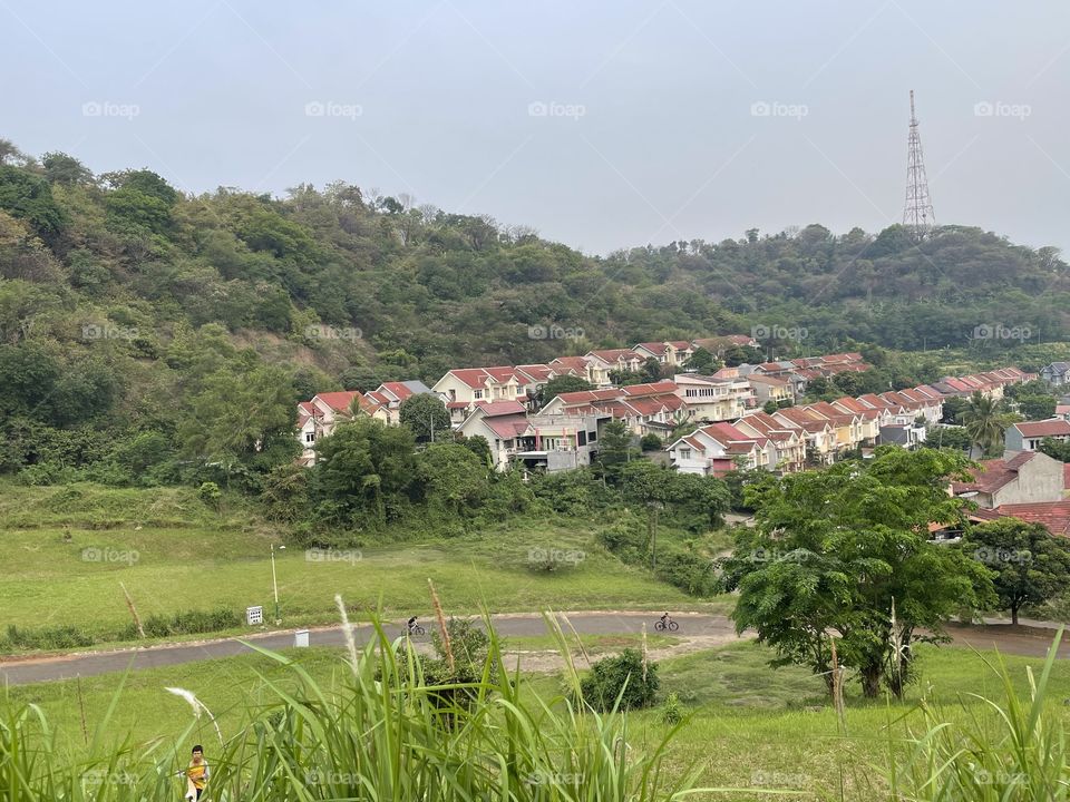 Cycling down the hill