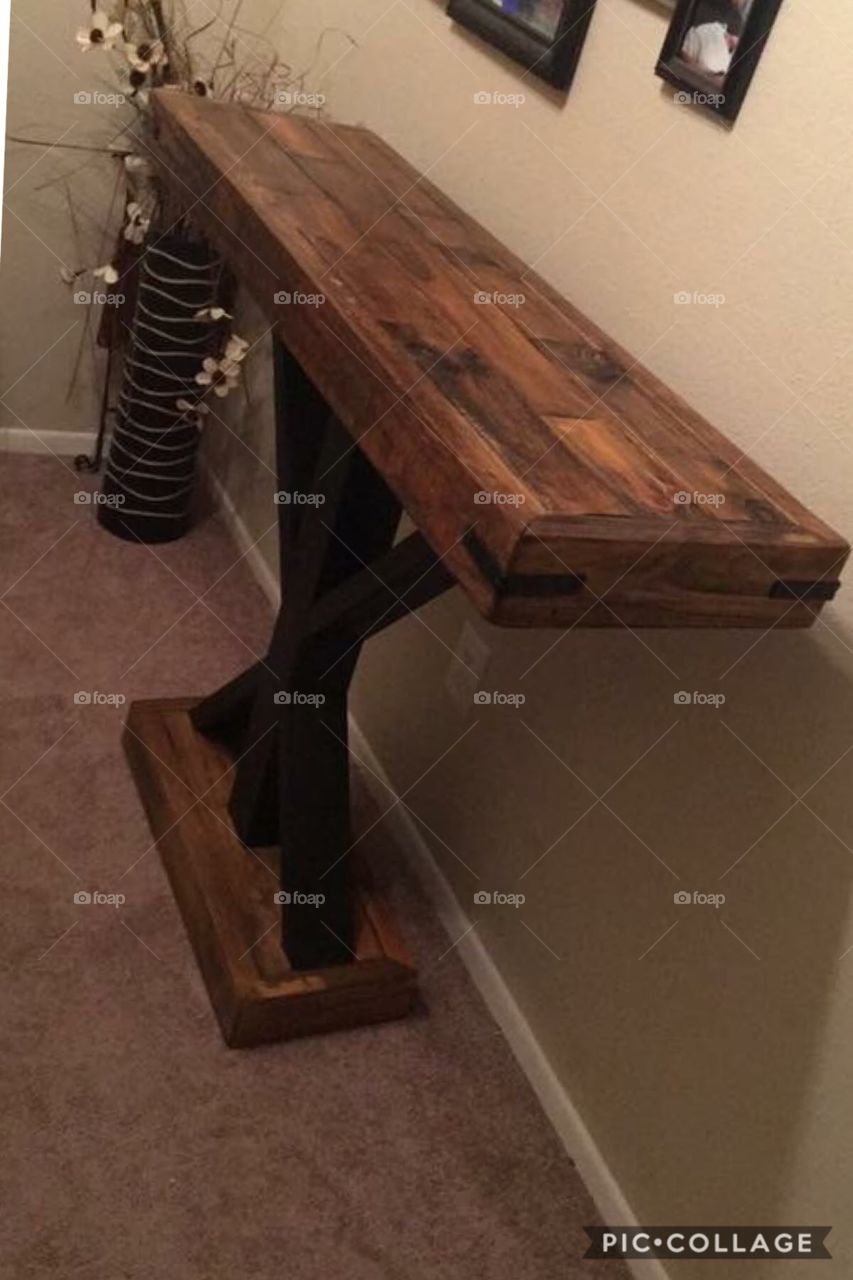 Rustic console table made by me 