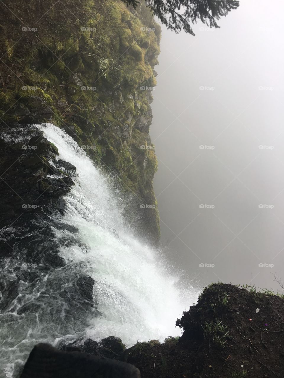 The top of a waterfall