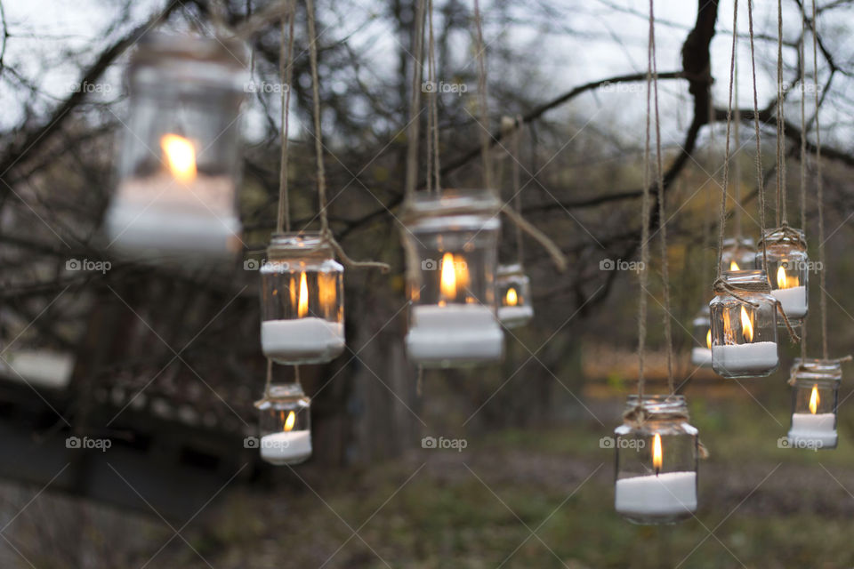 candles in a wood