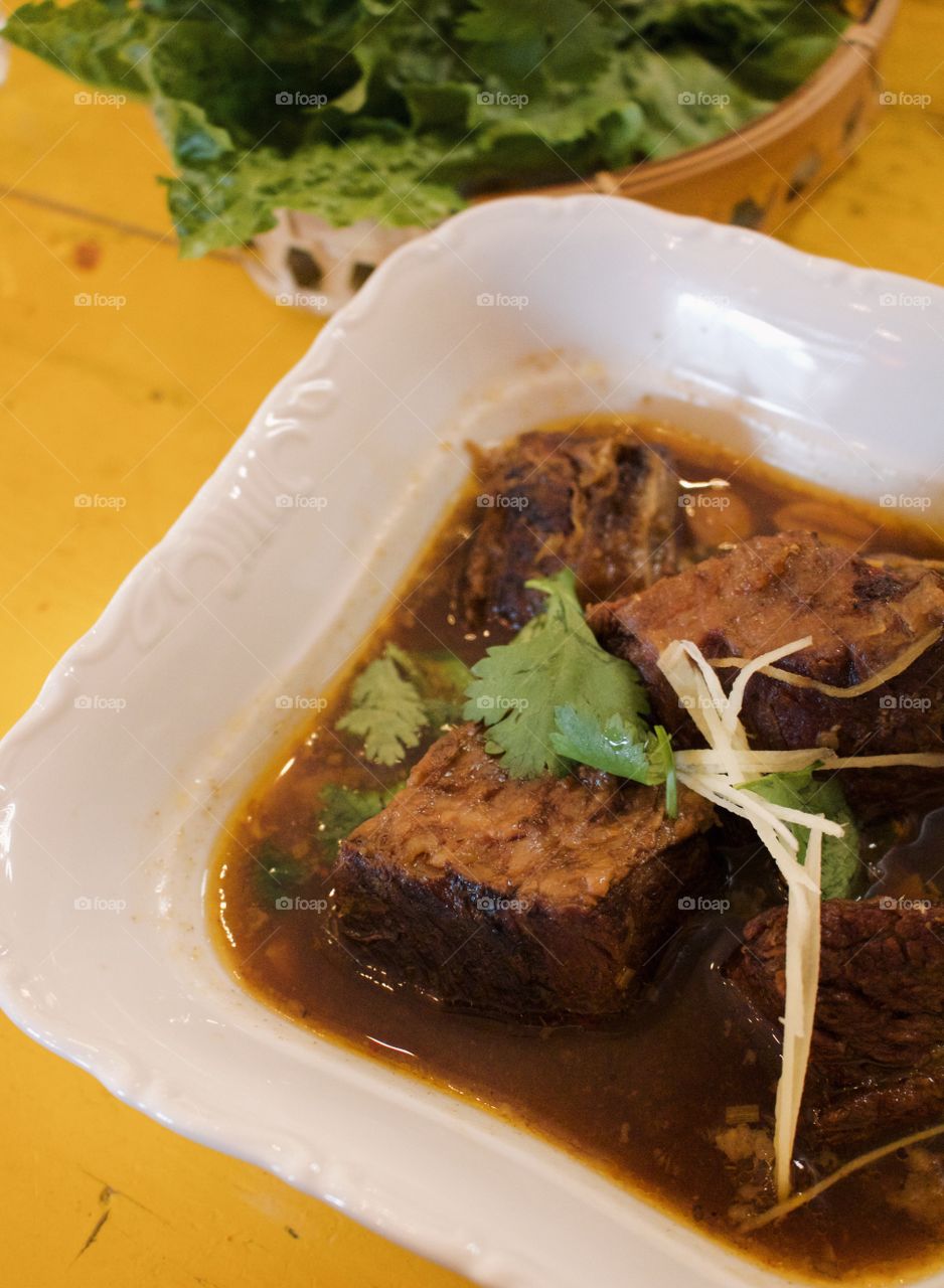 Traditional Thailand’s braised short ribs 