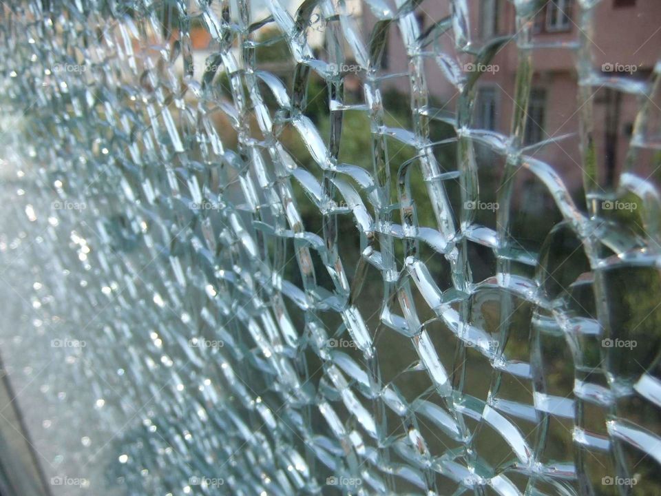 Broken glass upclose