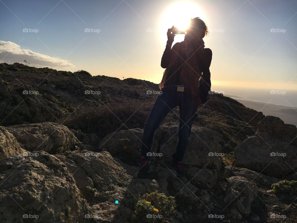 Landscape, Sunset, Mountain, People, Sky