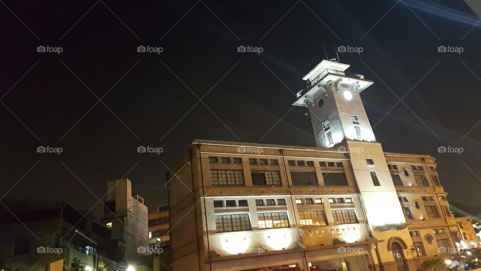 Historic buildings with light and shadow