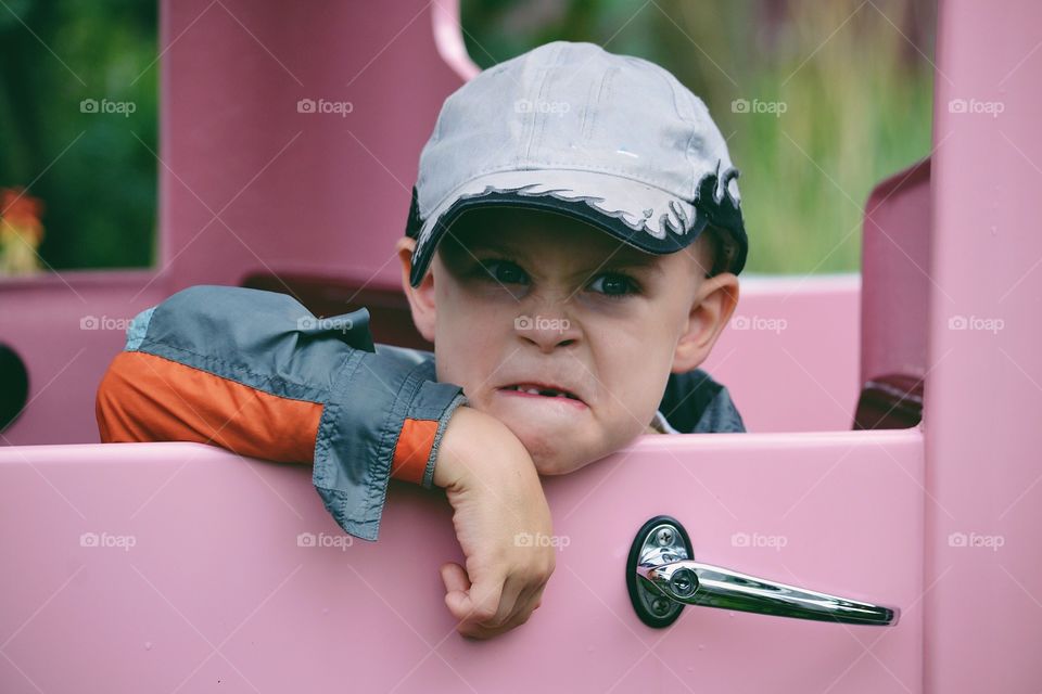 Boy making a funny face