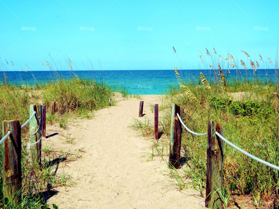 Sand path with fence