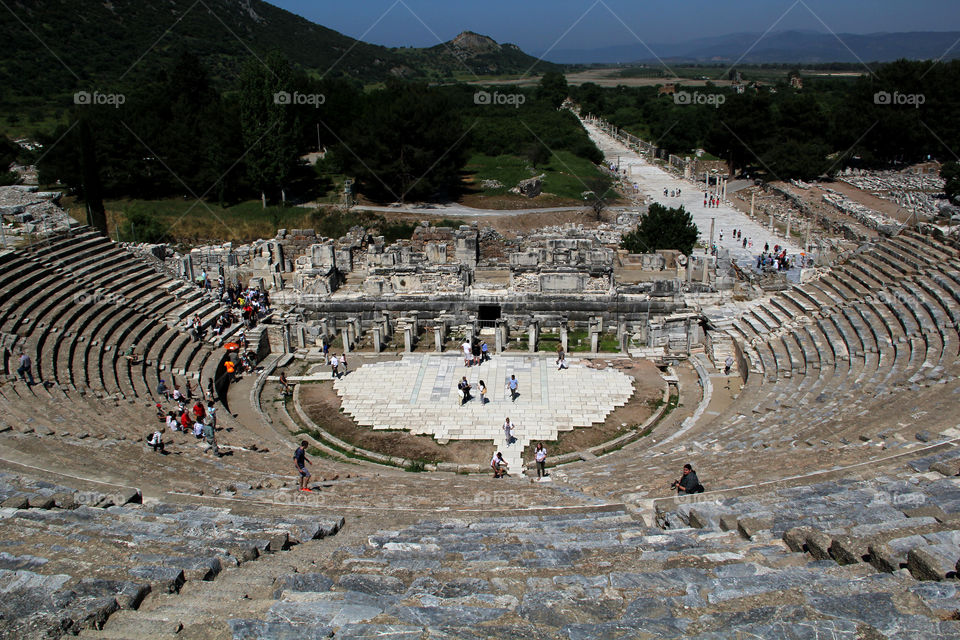 Ruin of roman colosseum