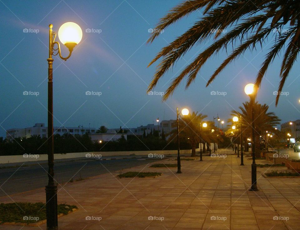 Evening . Evening in the streets of Tunisia