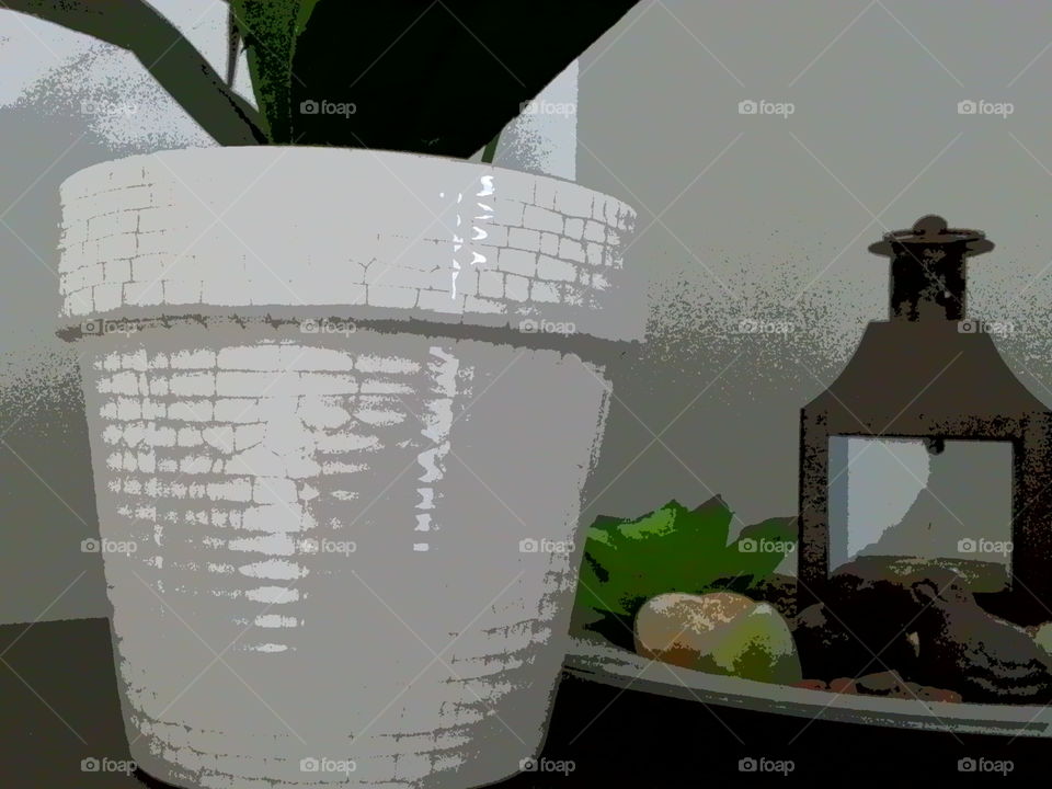 vase cartoon style. cartoon photo of vase and candle holder