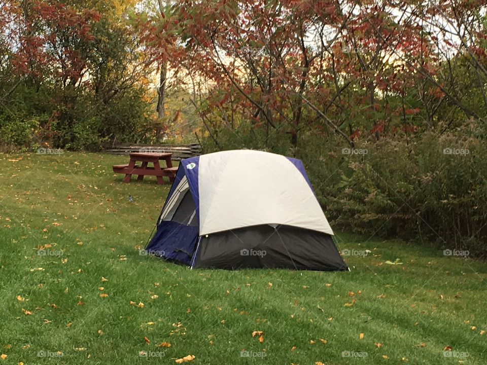 Autumn camping