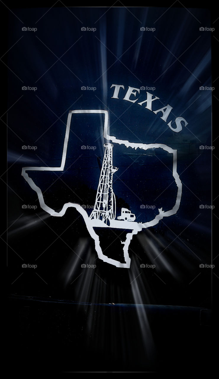 Texas tea. this is a sticker representing all Texans