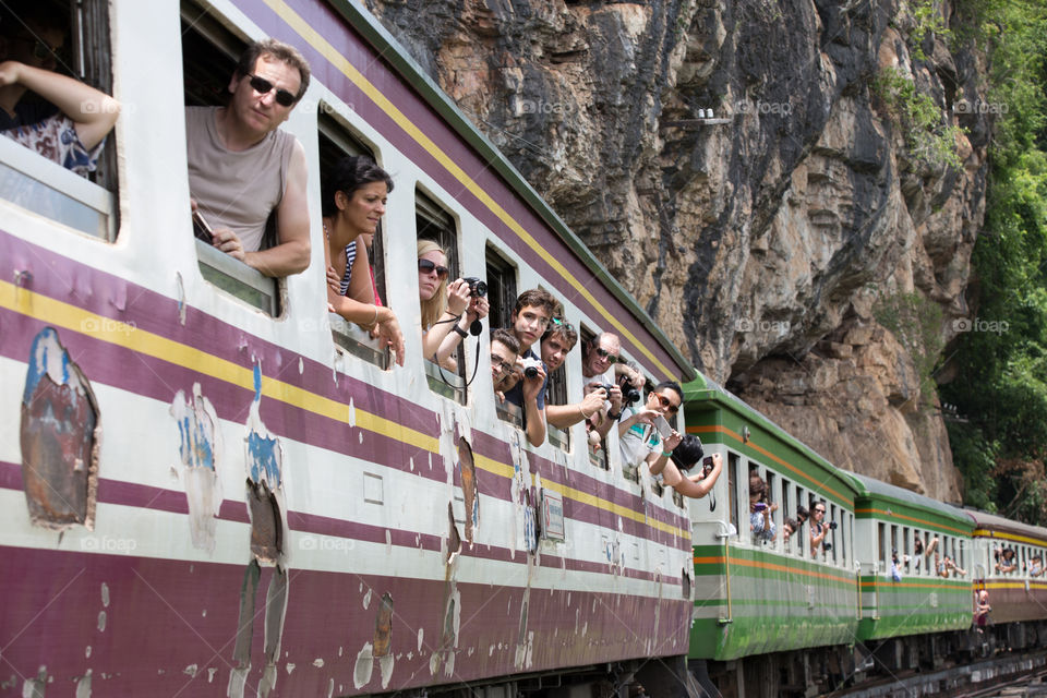 Tourist in the train in Thailand 