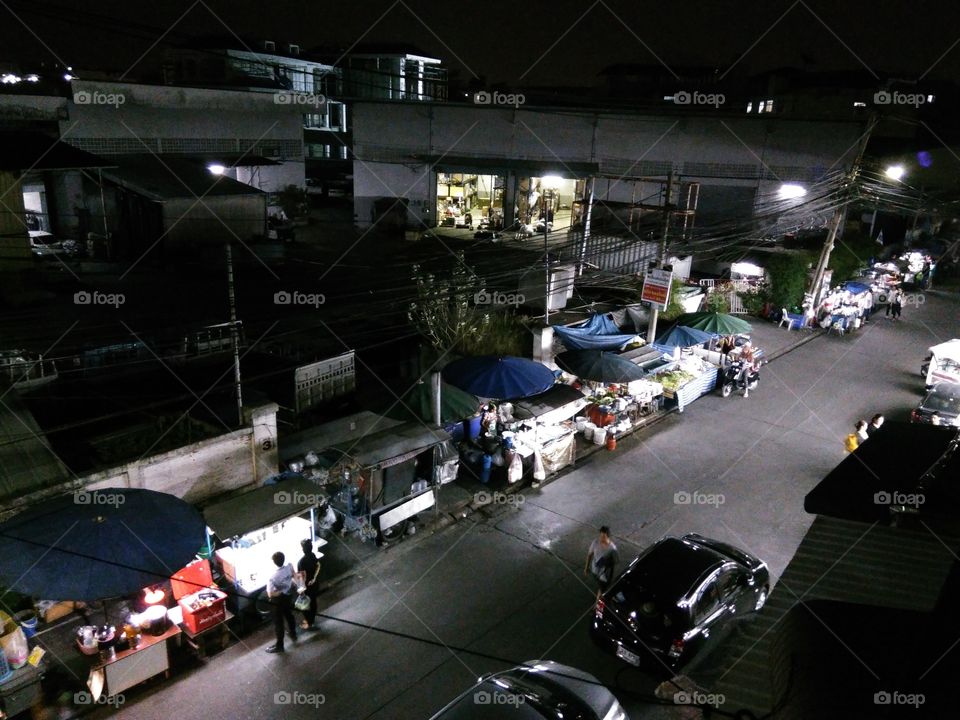 Thai street market at night