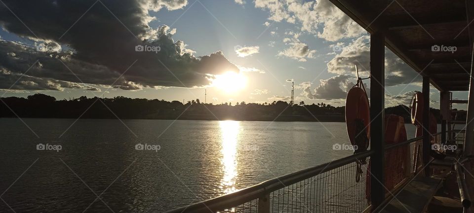 Sunbathing on the raft on the São Francisco River