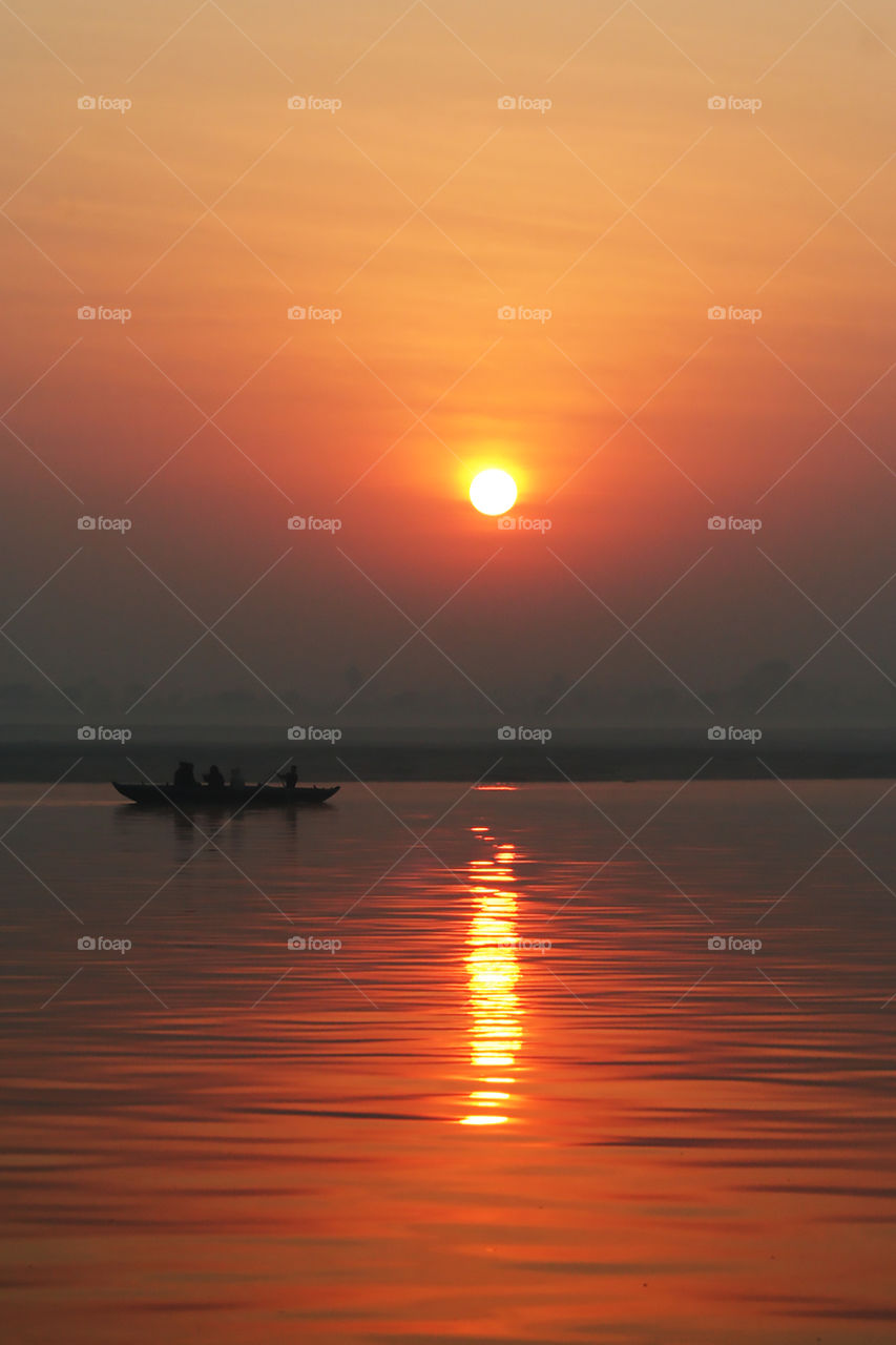 Boat at sunrise